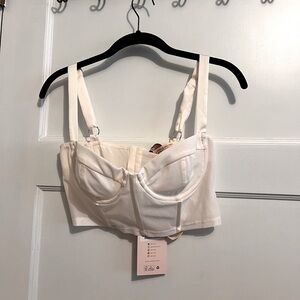 Cream corset crop top